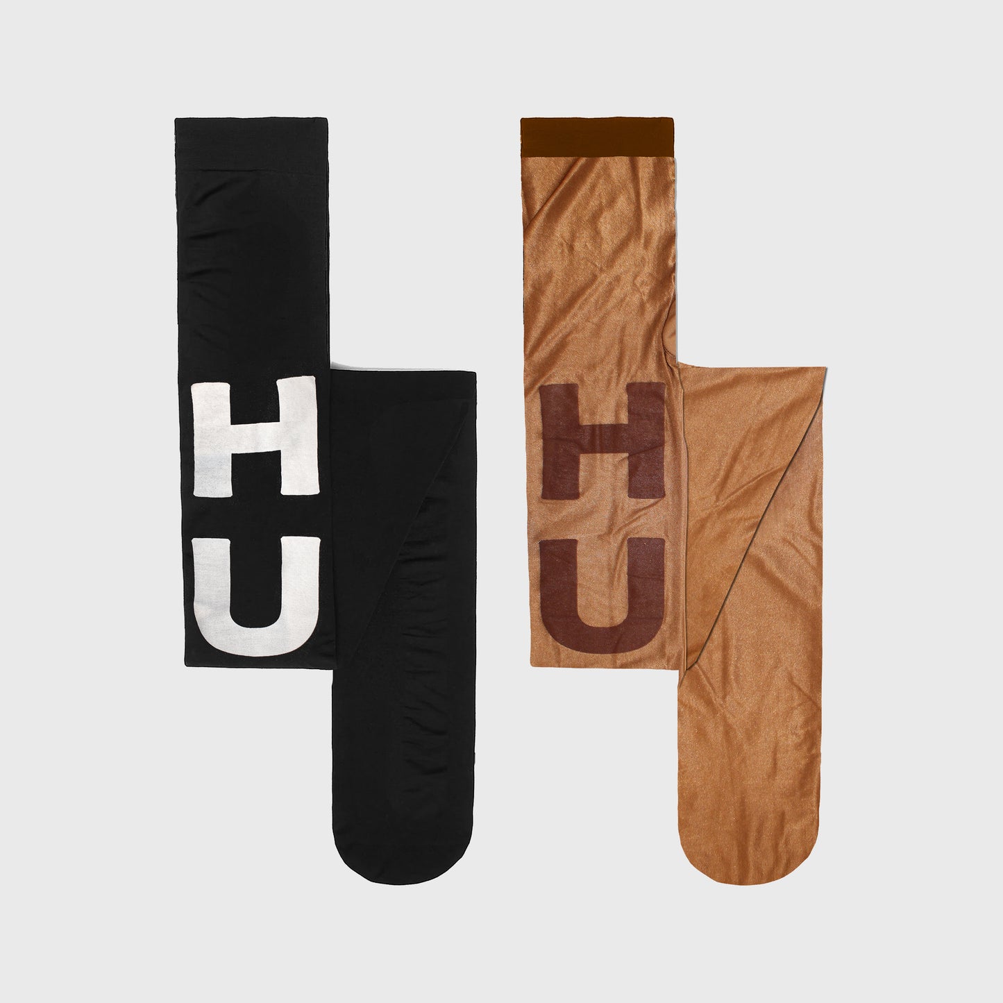HAUS LETTER TIGHTS (BLACK/COFFEE)